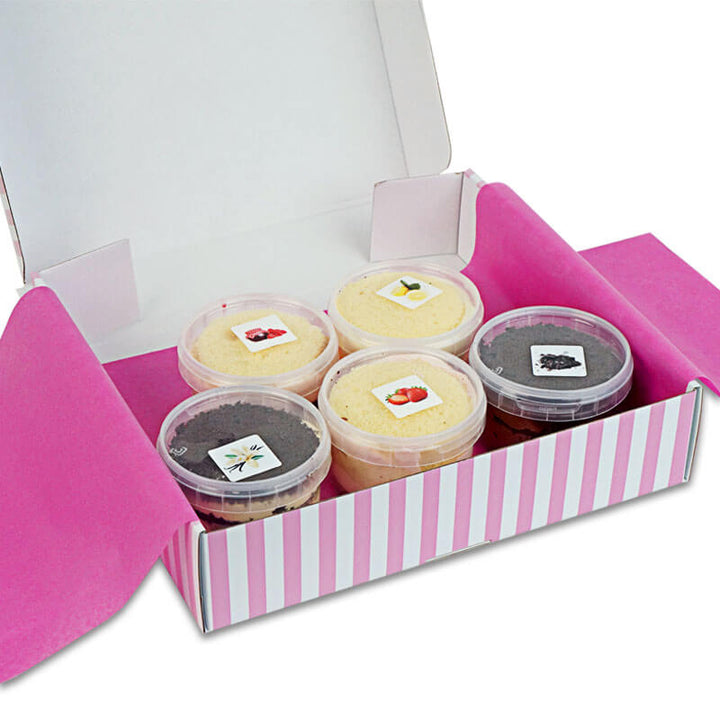 Taart smaaktest "kleurrijke mix" (set van 5)