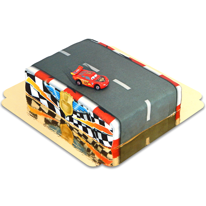 Cars® - Lightning McQueen® op race circuit taart