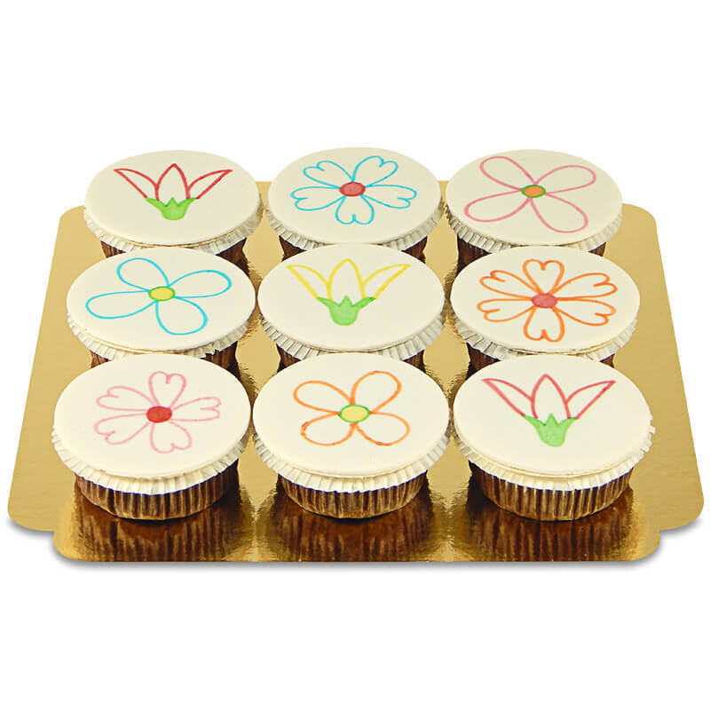 Cupcakes met eetbare inkt stiften