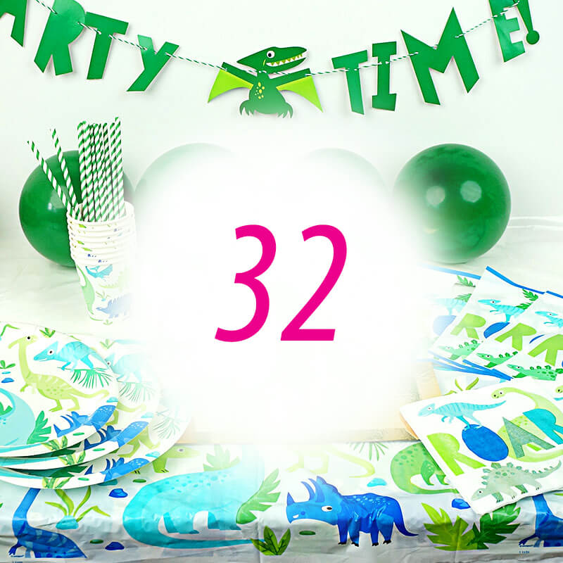 Dino partyset voor 32 personen - zonder taart