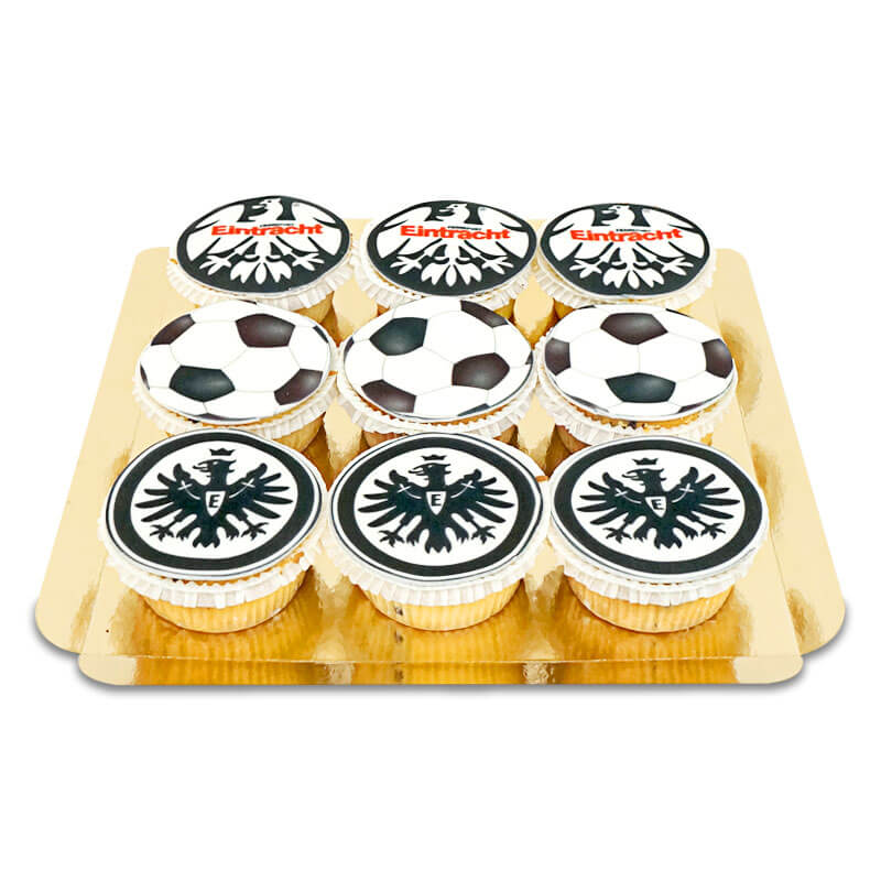 Eintracht Frankfurt cupcakes MIX zwart-wit (9 stuks)