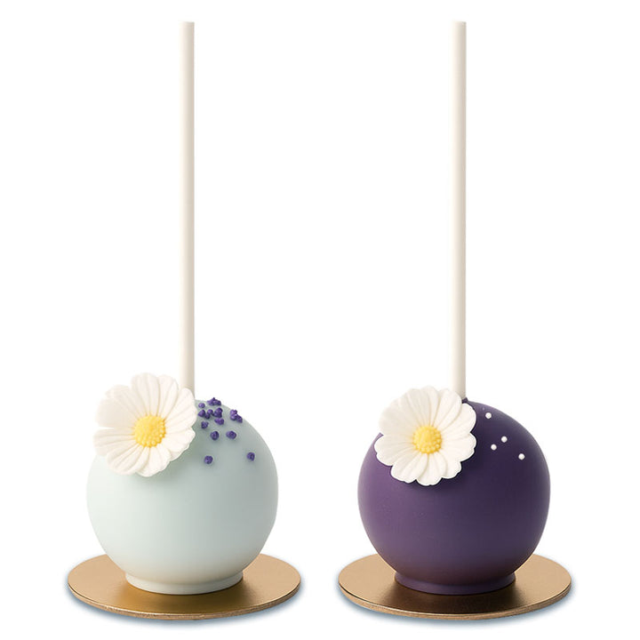Bloeiende cake-pops wit & paars (10 stuks)