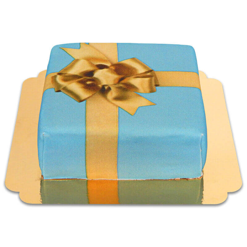 Cadeau taart-blauw
