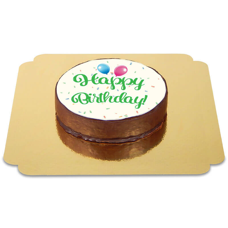 Happy Birthday Sachertaart groen