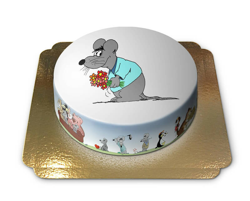 Liefdes muis met bloemen