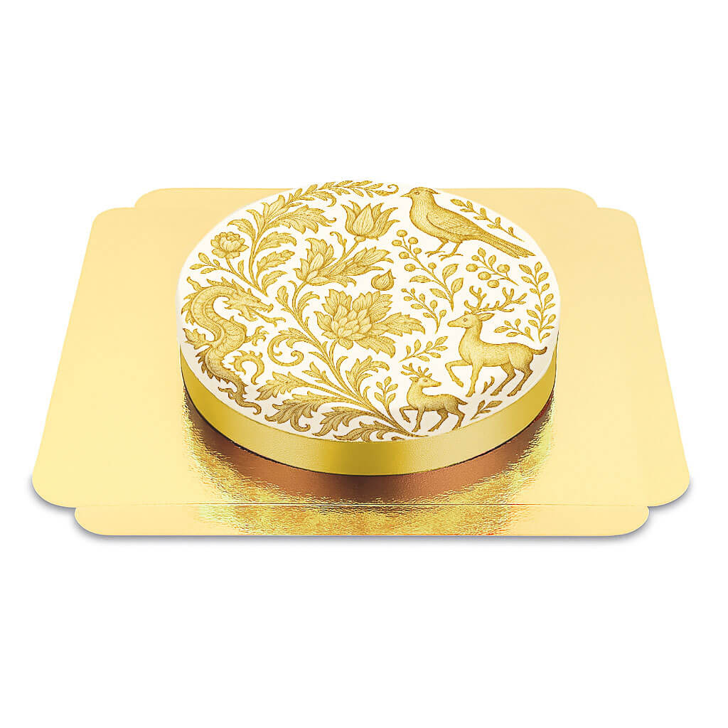 Gouden porseleinbeschilderde taart
