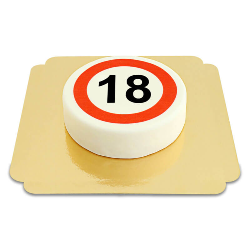 Ronde Verkeersbord-taart 18e Verjaardag