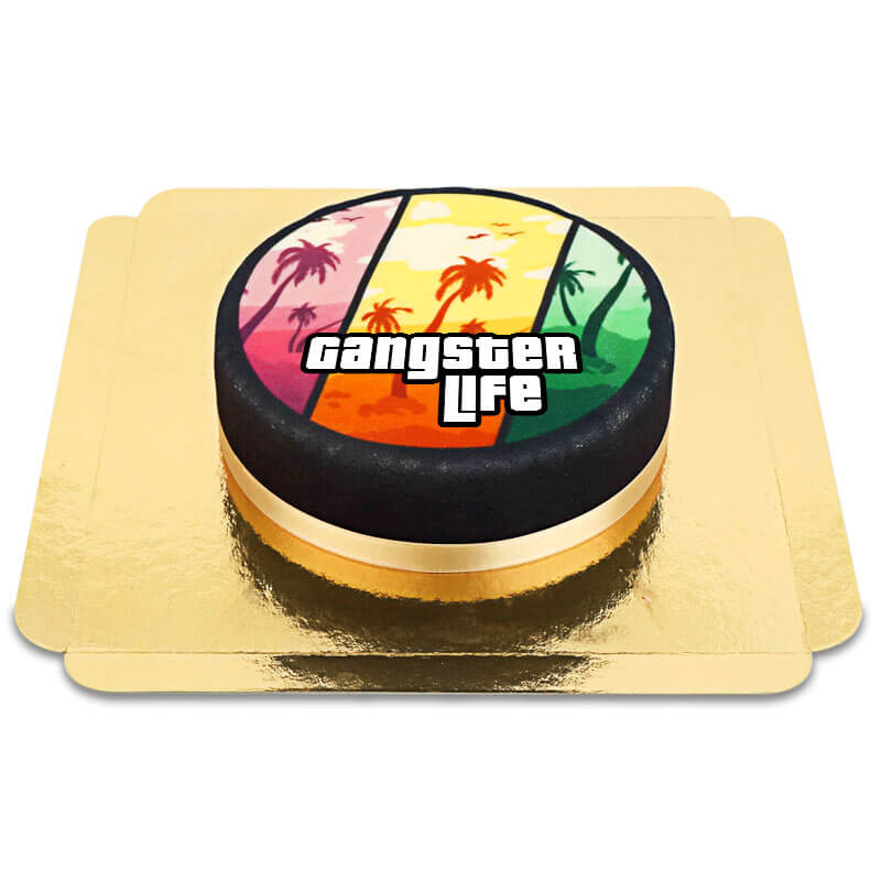 Taart videogame cover "Gangster Life"