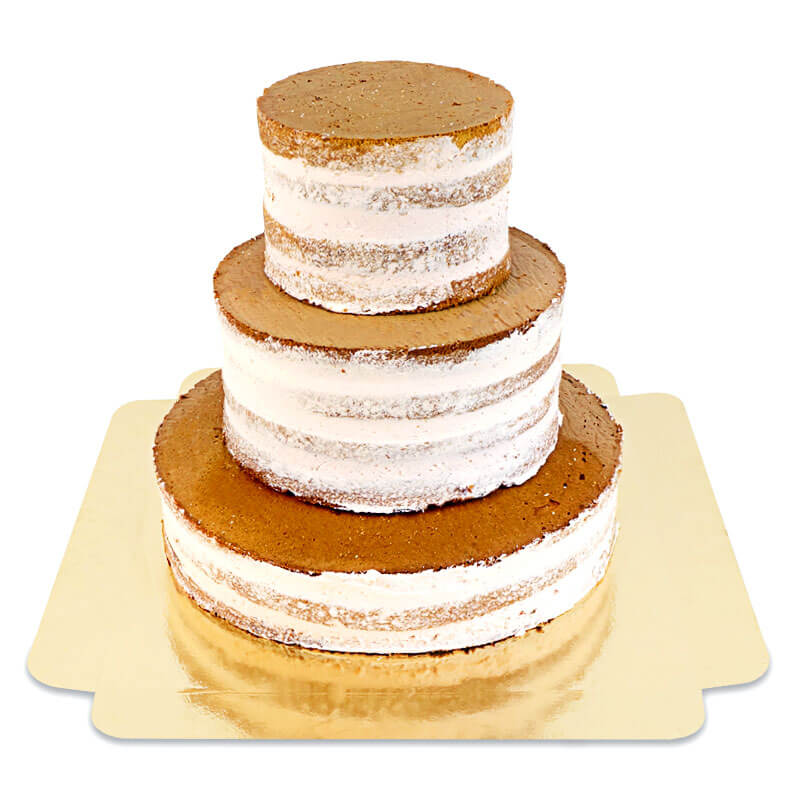 Naked Cake vanille drie lagen