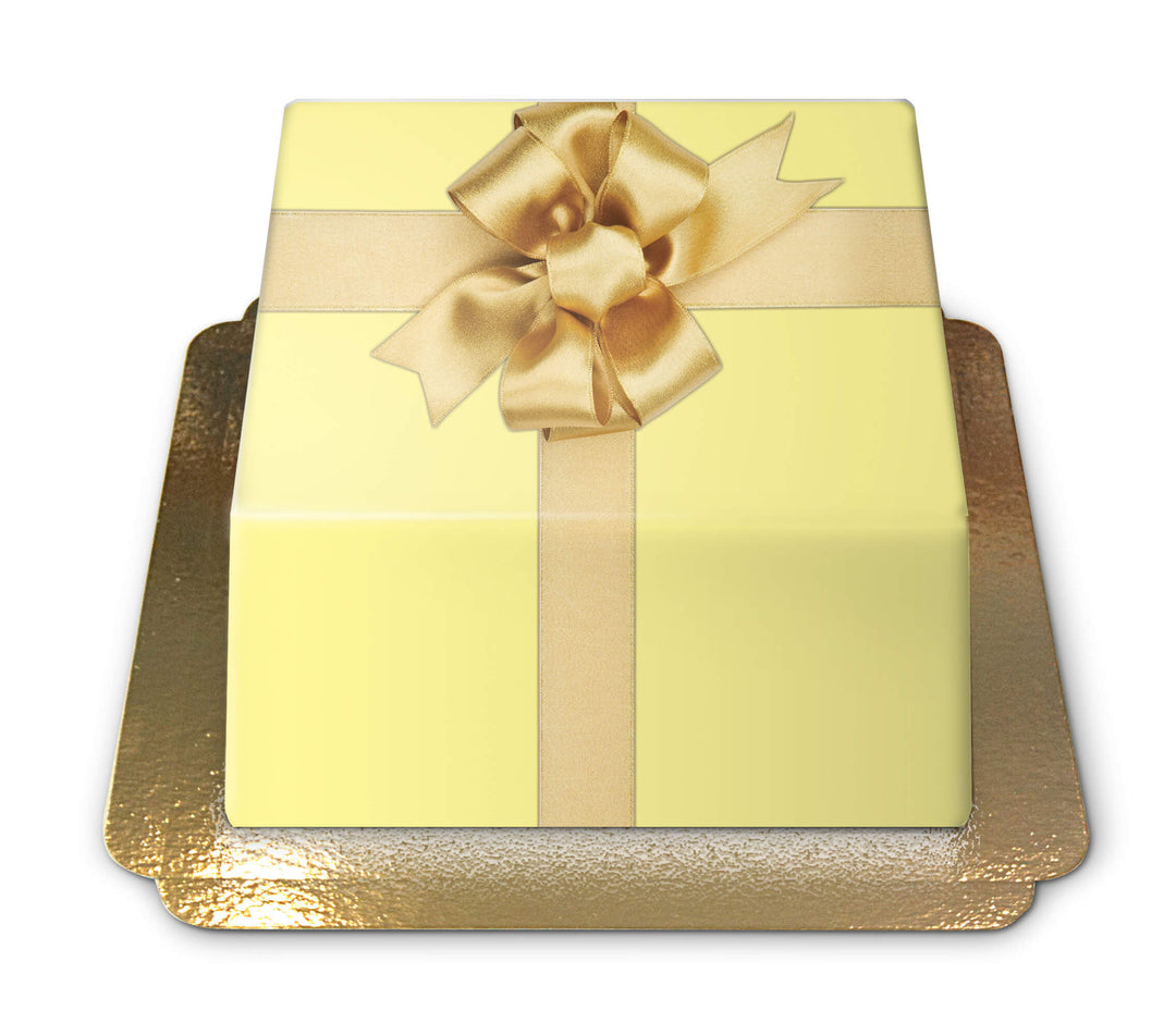 Cadeau taart-geel