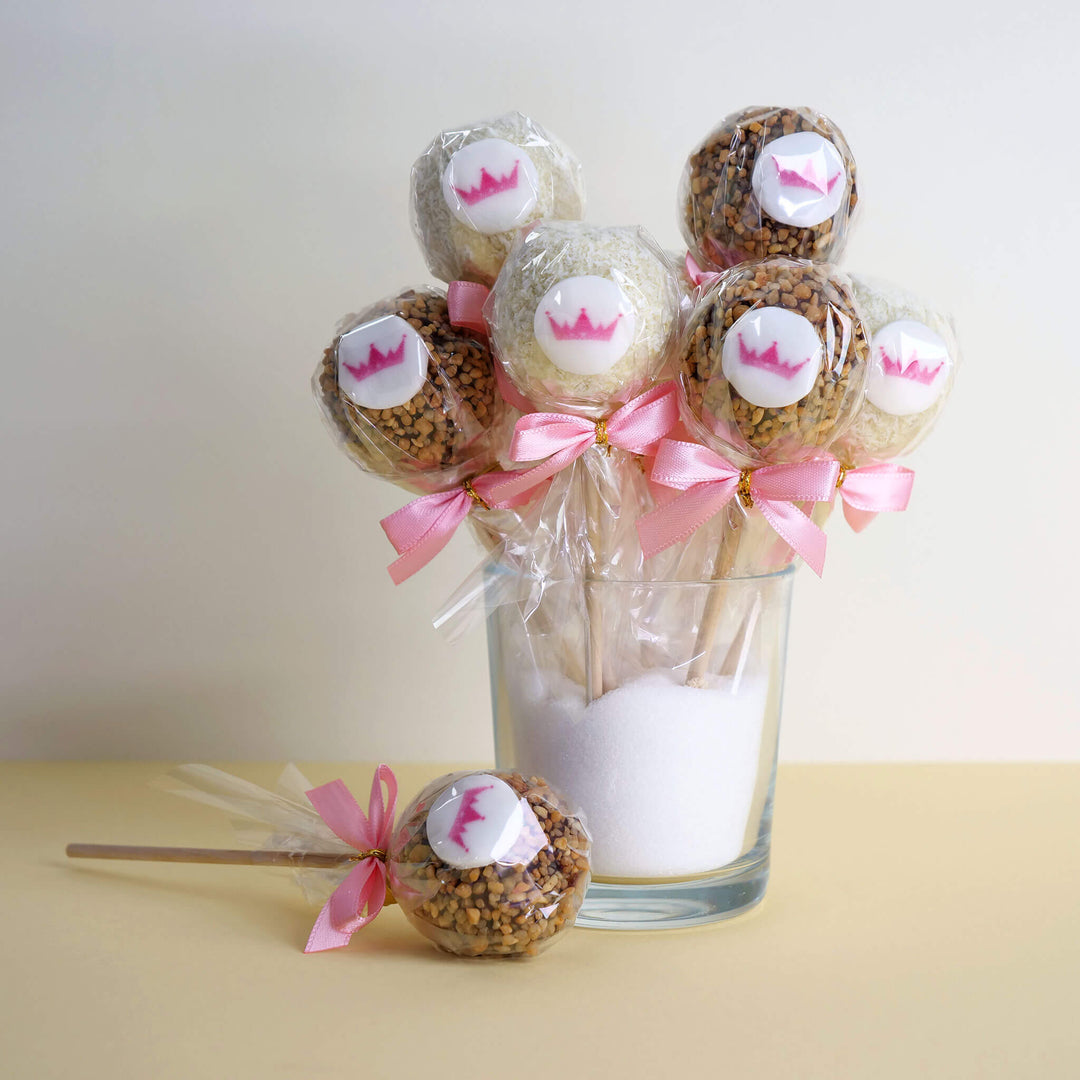 Hazelnoot & Kokos Cake pops met logo (12 stuks)