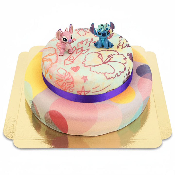 Angel & Stitch® op een 2-laagse taart