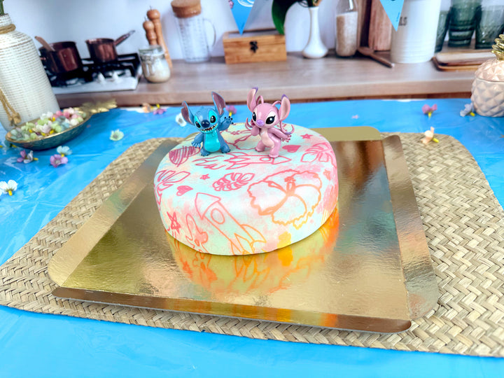 Angel & Stitch® op tropische Deluxe-taart