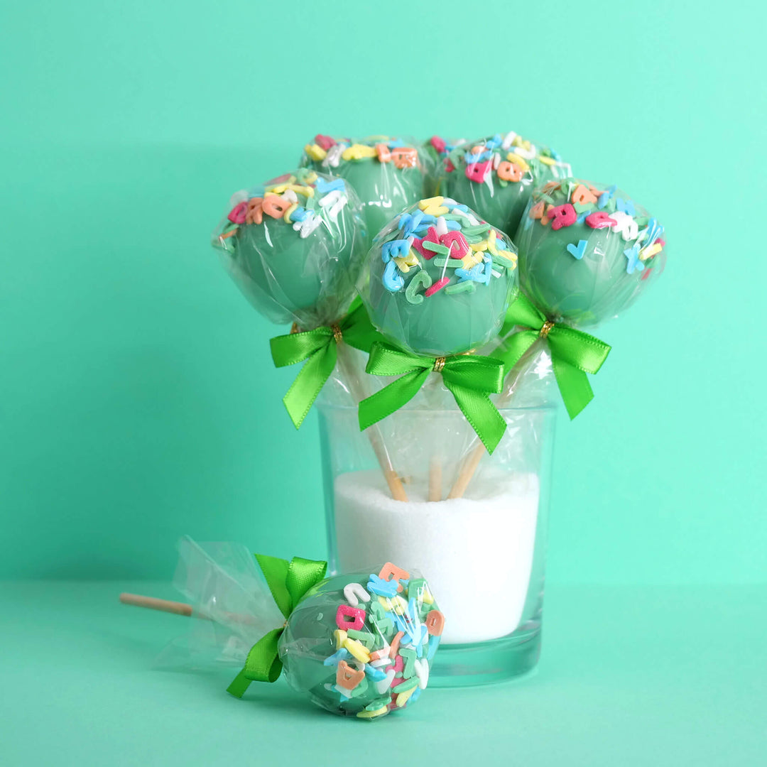 Groene Cake-Pops met letters (12 Stuks)