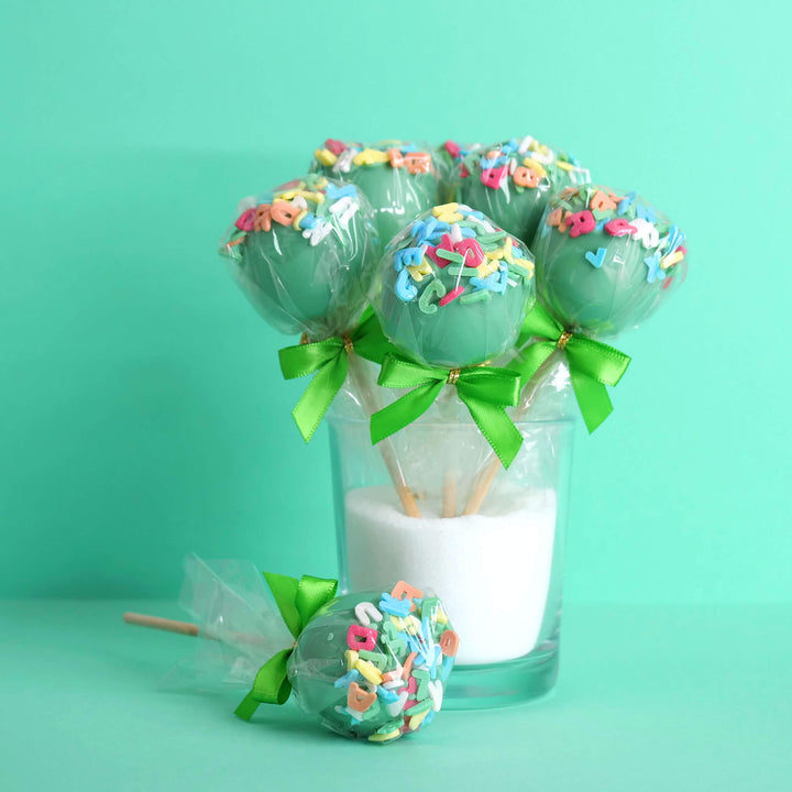 Groene Cake-Pops met letters (12 Stuks)