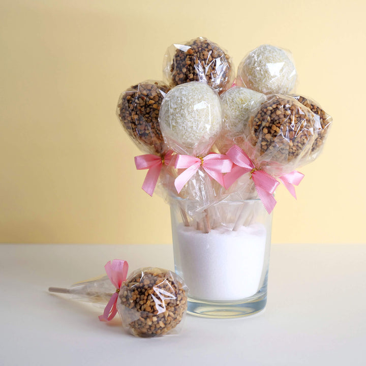  Cake pops met hazelnoot en kokos (Vanaf 12 stuks)