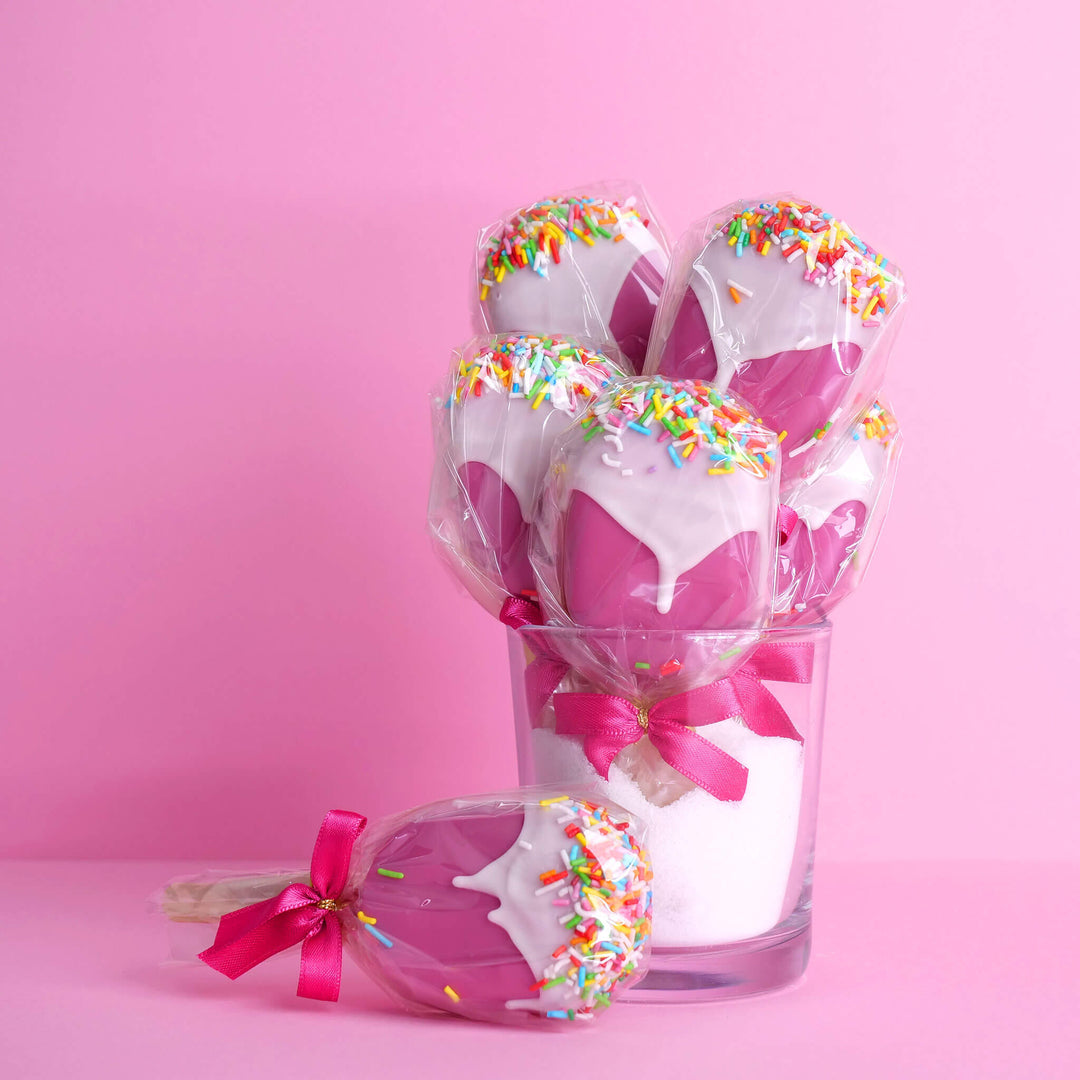 Cake-ijslolly in roze (10 stuks)