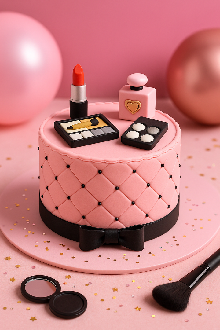 Luxe Make-Up taart met zwart lint