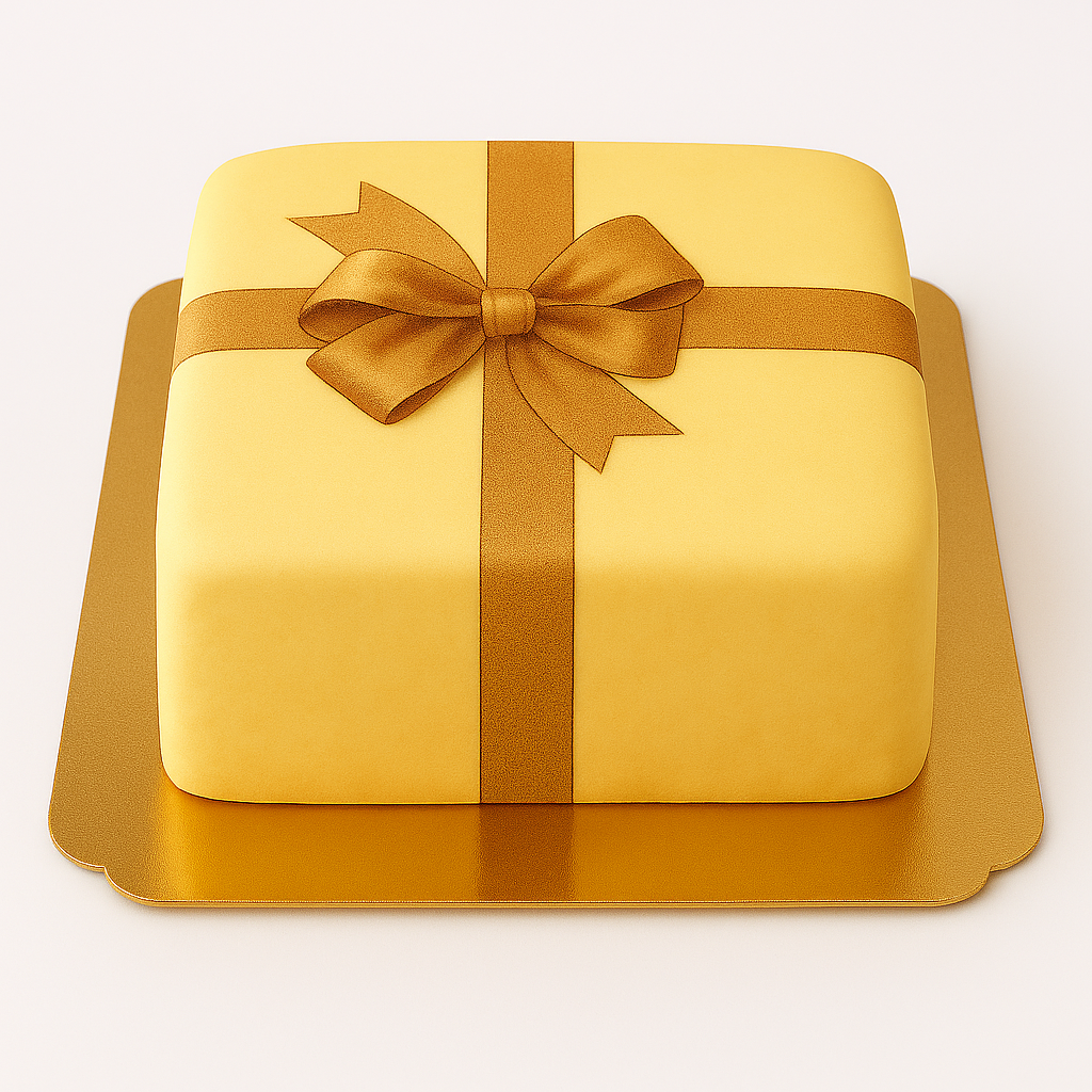 Cadeau taart-geel 