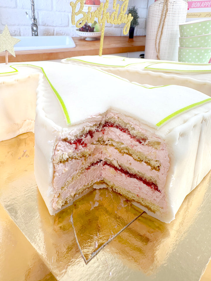 Dubbele cijfer taart, verschillende kleuren 