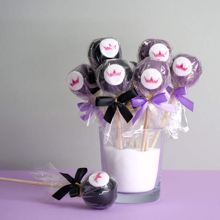 Kleurrijke cakepops met logo in 2 kleuren (2x6 stuks)