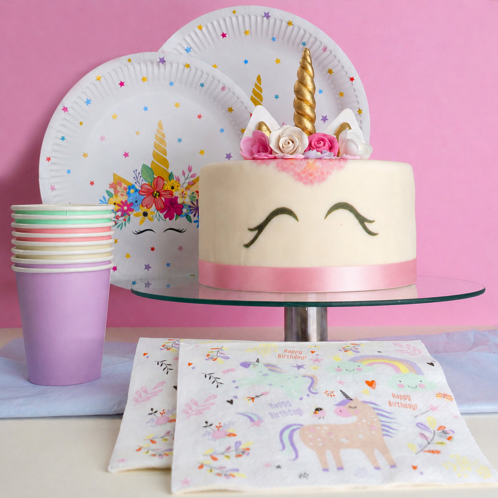 Einhorn-Partyset - inkl. Torte