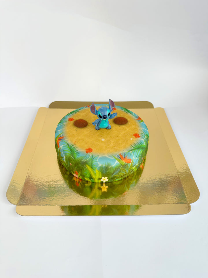 Stitch® op tropische strand taart