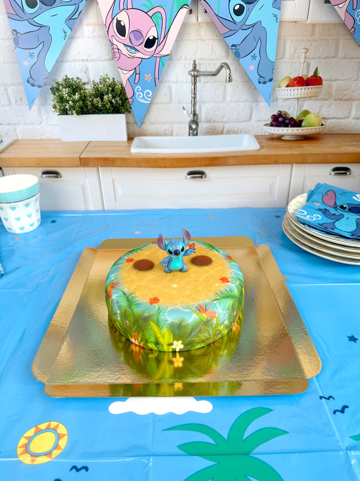 Stitch® op tropische strand taart