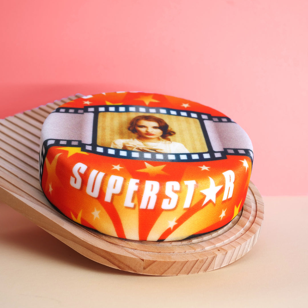 Fototaart met filmsterrenrand, rond