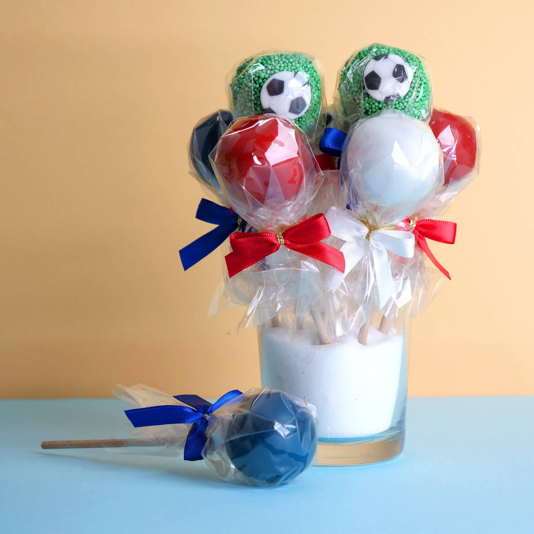 Cake-Pops voetbal Frankrijk (12 stuks)