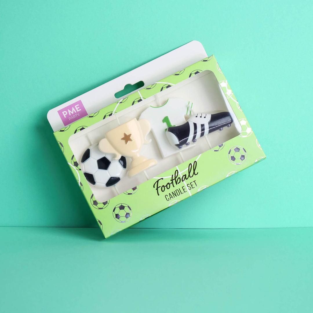 Voetbal taartkaarsjes-set (4 stuks)