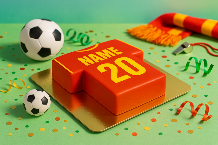 Voetbalshirt taart, effen - verschillende kleuren 