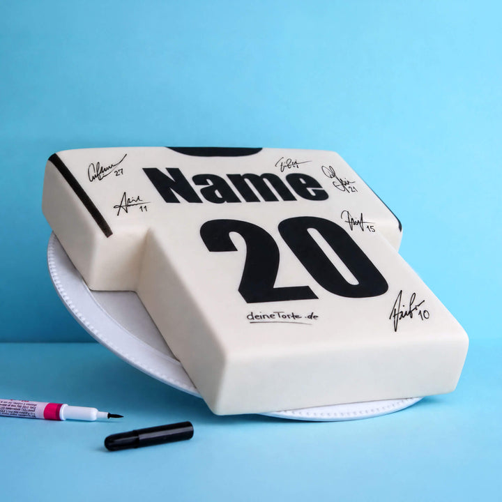 voetbalshirt-taart om te signeren