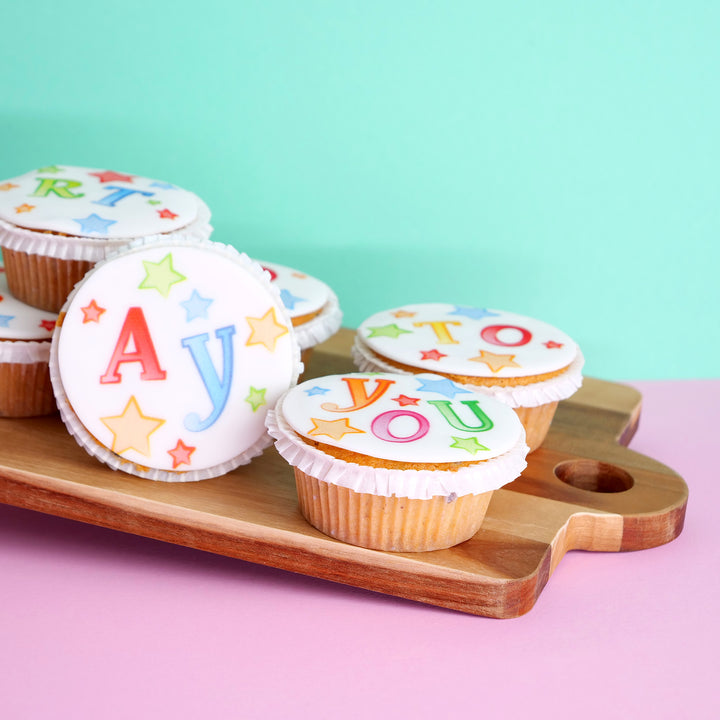 Verjaardag cupcakes, 9 stuks