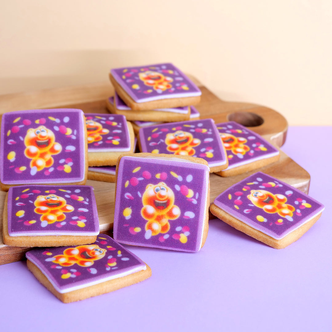 Gelini-koekjes – kleurrijk confetti, vierkant (12 stuks)