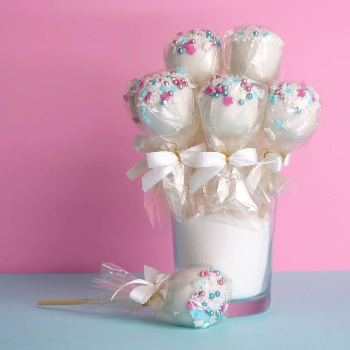 Rote Gender Reveal Cake-Pops "It´s a Girl" (12 Stück)