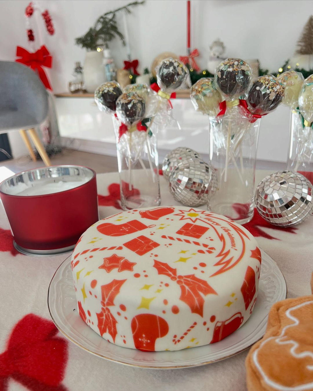 Cadeaupapier-taart 'Kerstmis'