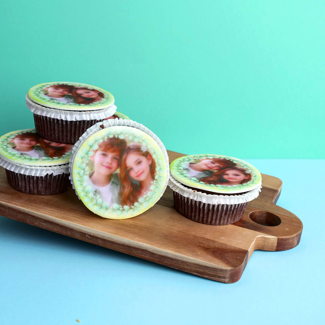 Groene Eucalyptus Foto-Cupcakes (9 stuks)