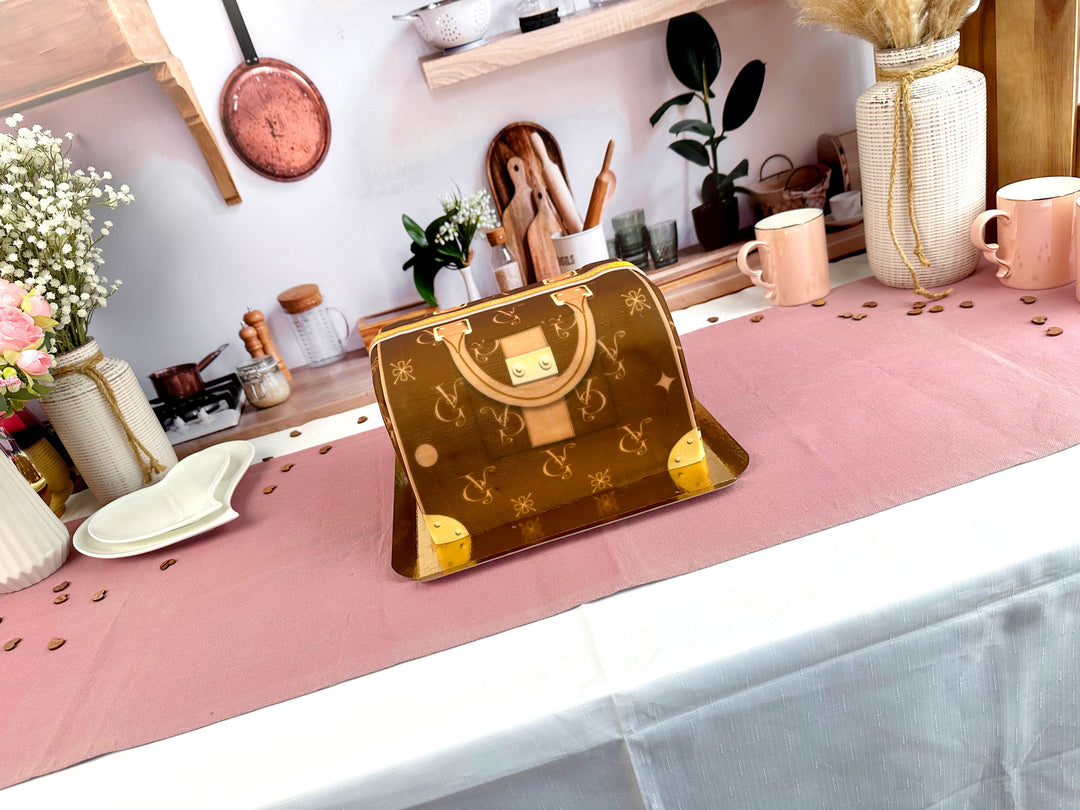 Handtassen taart VG, bruin met beige details 