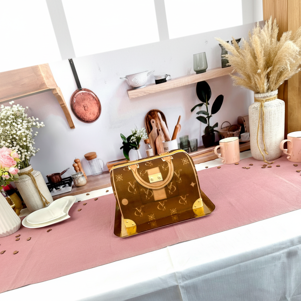 Handtassen taart VG, bruin met beige details 