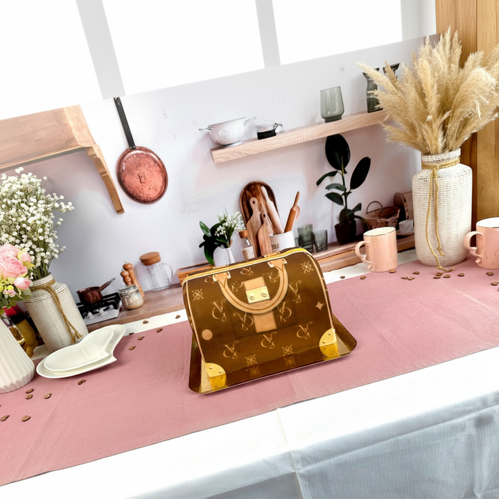 Handtassen taart VG, bruin met beige details 