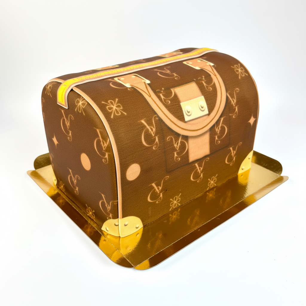 Handtassen taart VG, bruin met beige details 