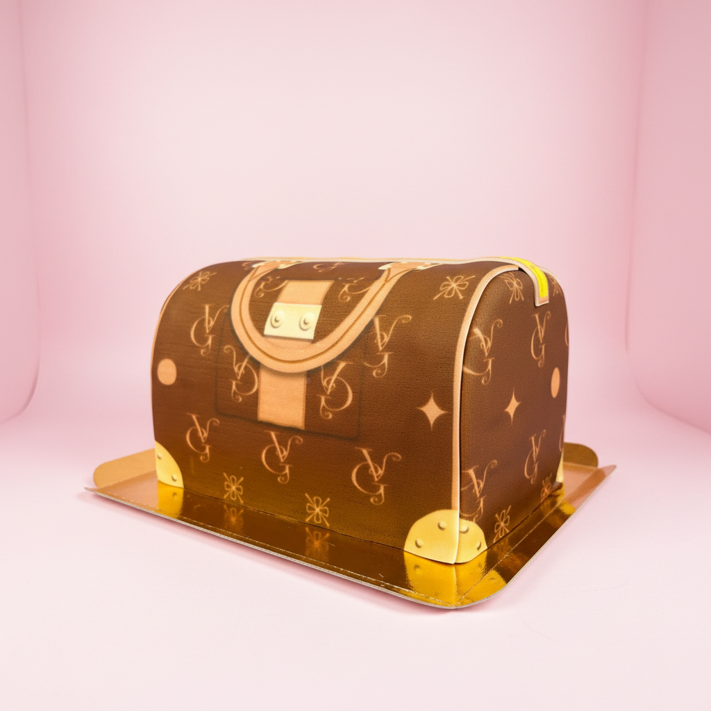 Handtassen taart VG, bruin met beige details 