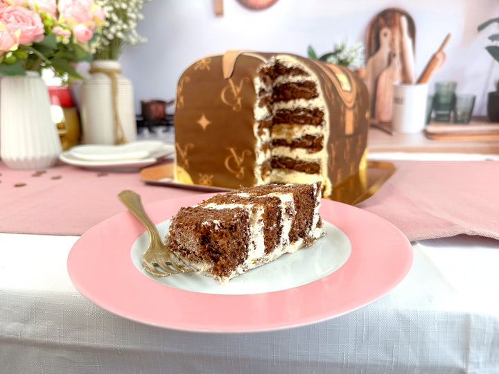 Handtassen taart VG, bruin met beige details 