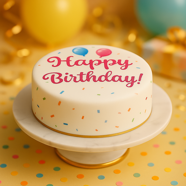Happy Birthday taart roze