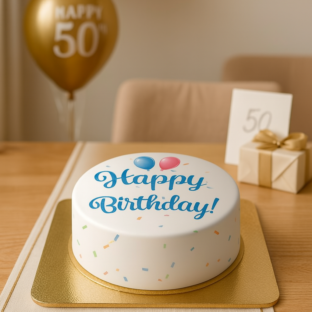 Happy Birthday taart blauw