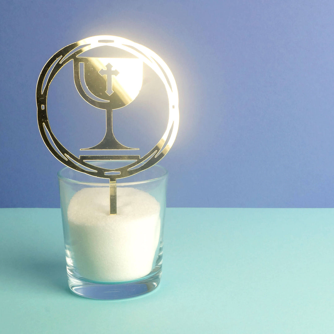 Cake-topper "Communie" Goud