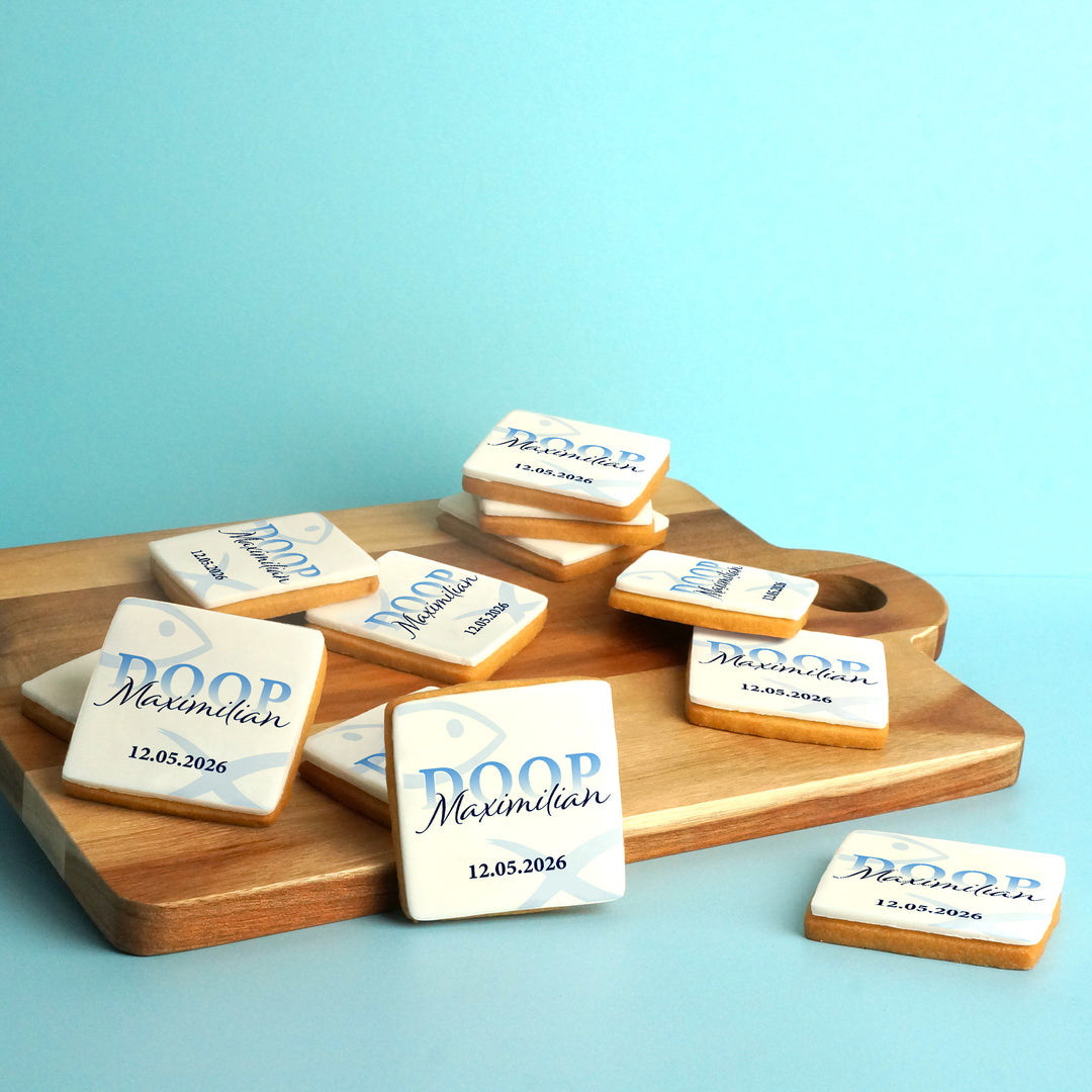 Blauwe koekjes voor doop (12 stuks)