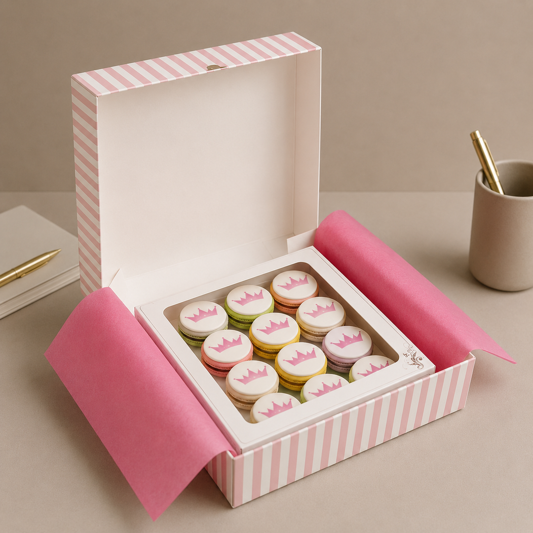 Macarons met logo (16 stuks)