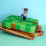 Minecraft®-figuur op speelwereldaart